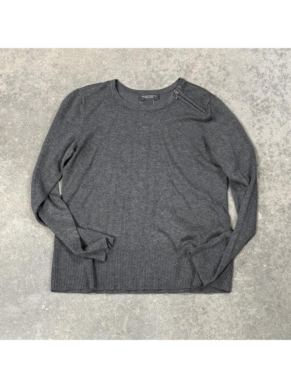 Investments Petites Zip Detail Sweater PM